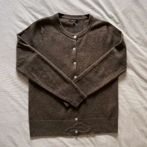 Quince 100% cashmere cardigan sweater * brown * small
